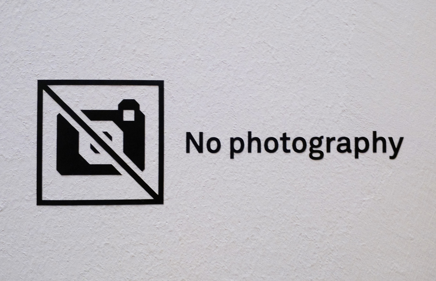 "No photography" allowed in one of the Whitechapel gallery room